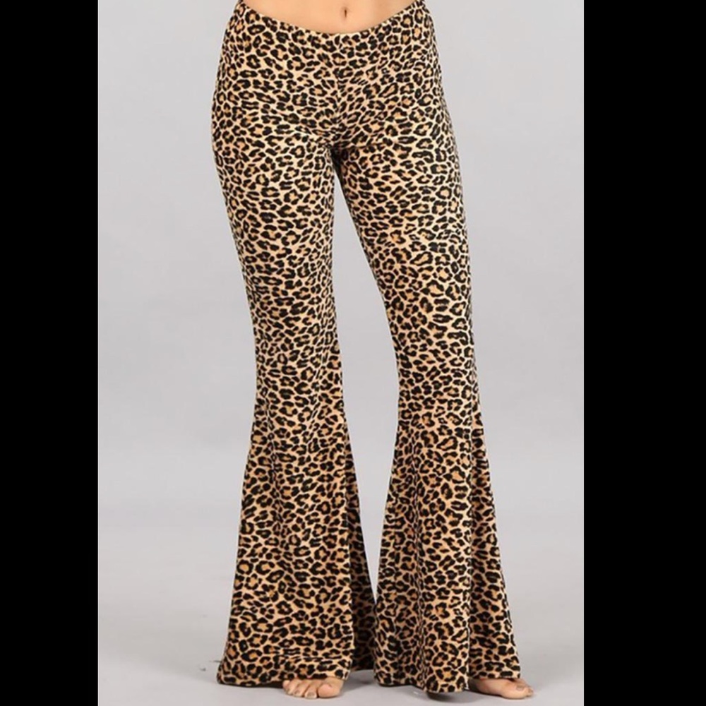 ON HOLD PLEASE DONT BUY Leopard Pants - Thick, Stretchy Flare Bell Bottoms